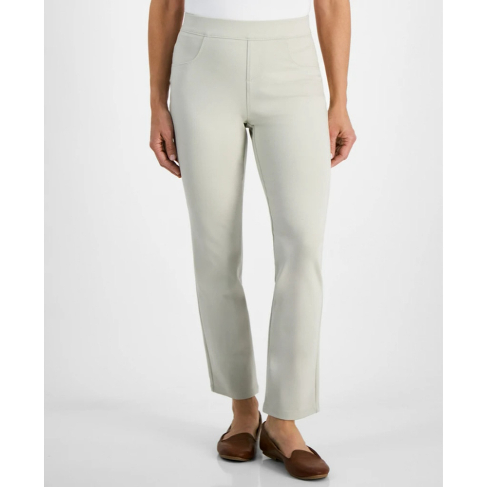 Style & Co. Women's Petite Small Beige Mid Rise Pull On Straight Ponte Pants NWT